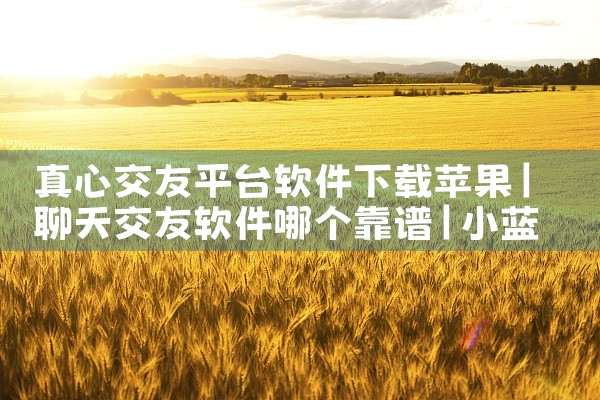 真心交友平台软件下载苹果|小蓝视频